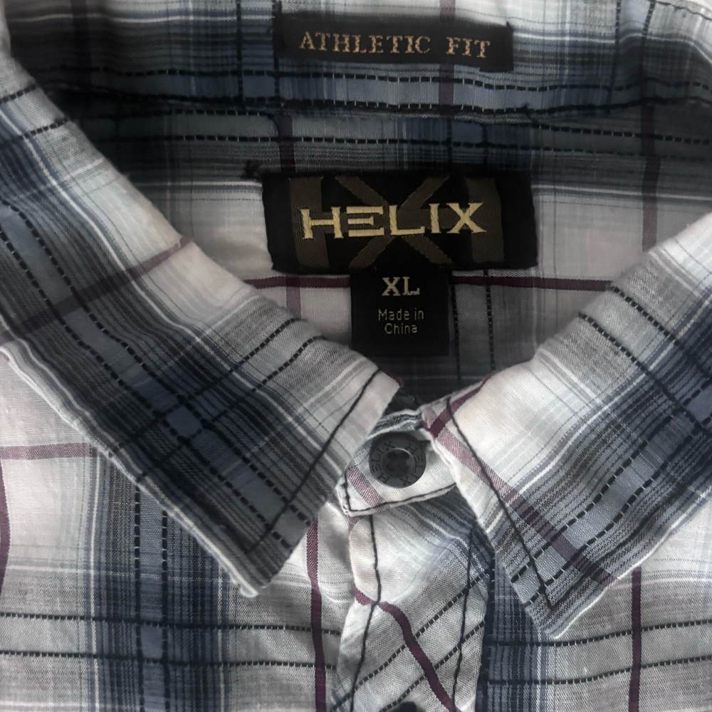 helix men’s Button Up Shirt – Plaid – XL - Picture 3 of 4